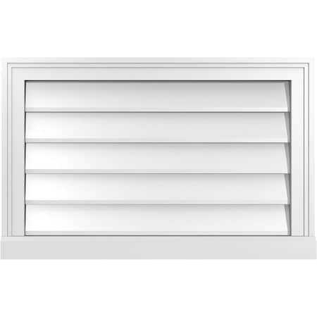 Ekena Millwork Vertical Surface Mount PVC Gable Vent w/ 2"W x 2"H , Brickmould Sill Frame, 28"W x 18"H GVPVE28X1803SN